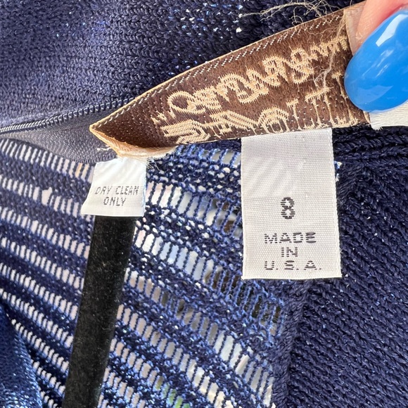 Vintage St. John for Saks embellished knit sweater Dress Navy Women's Sz 8 USA - Picture 11 of 15